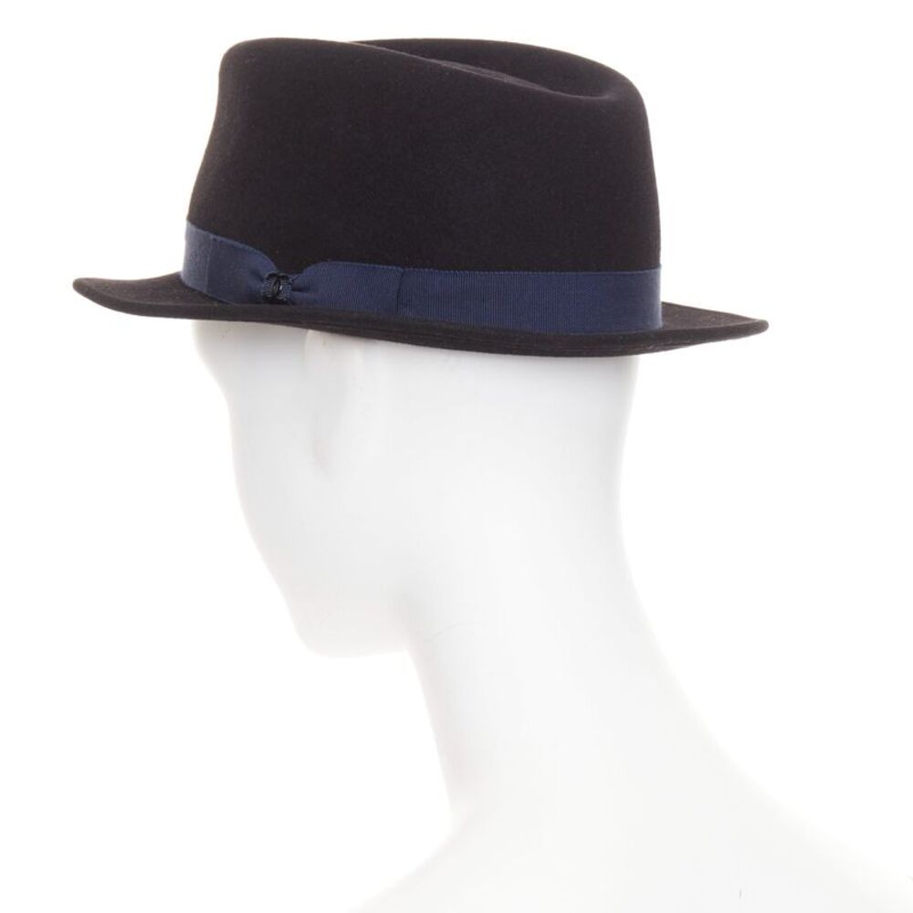 Chanel Rabbit Felt Navy Ribbon Fedora - Picture 7 of 8